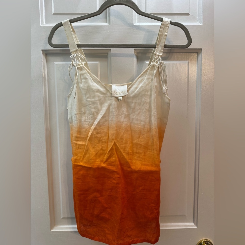 La Perla NWOT Linen Ombre Tank IT 44 US M Cream Orange
